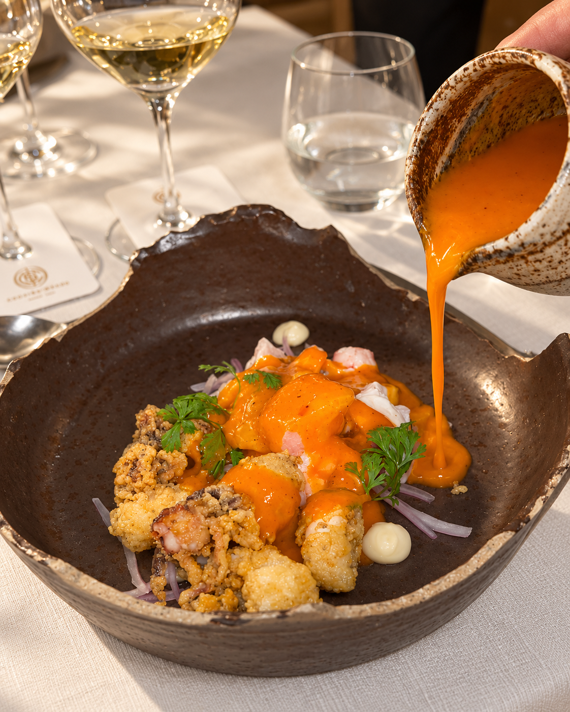 Alta gastronomía entre copas y cerámica